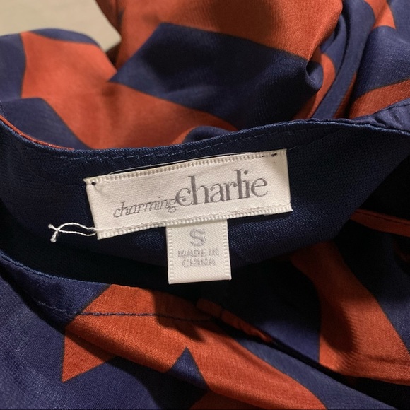 CHARMING CHARLIE Chevron Patterned Strappy Back Long Sleeve Straight Dress Small - Picture 10 of 13